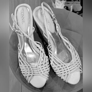 Connie Women's Cream Strappy Wedges